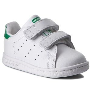 Size 5 Toddler Adidas Kids White and Green Sneakers